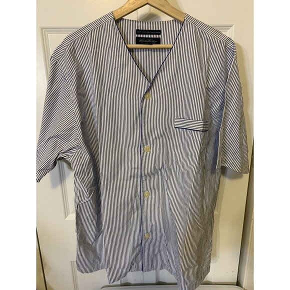 Brooks Brothers Sz‎ L 100% Cotton Blue Pajama Shirt Top - Picture 1 of 7